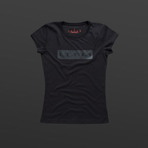 Third women's T-shirt black/black TITOS block logo