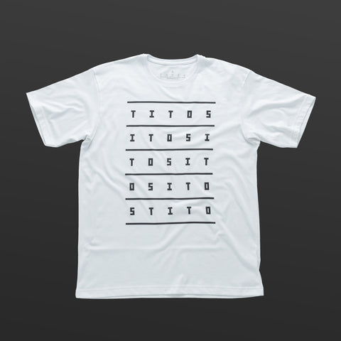 Second T-shirt white/black TITOS 5X5 letters