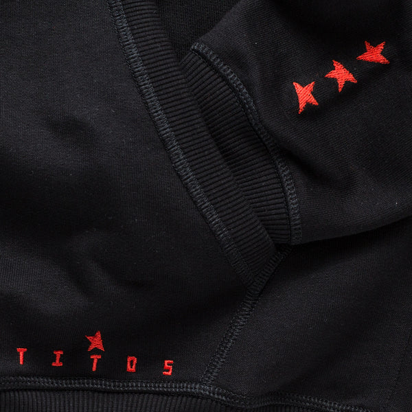 Fifth hoodie black/red TITOS star logo