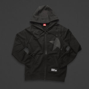 7th hoodie+zip black/black with TITOS star logo