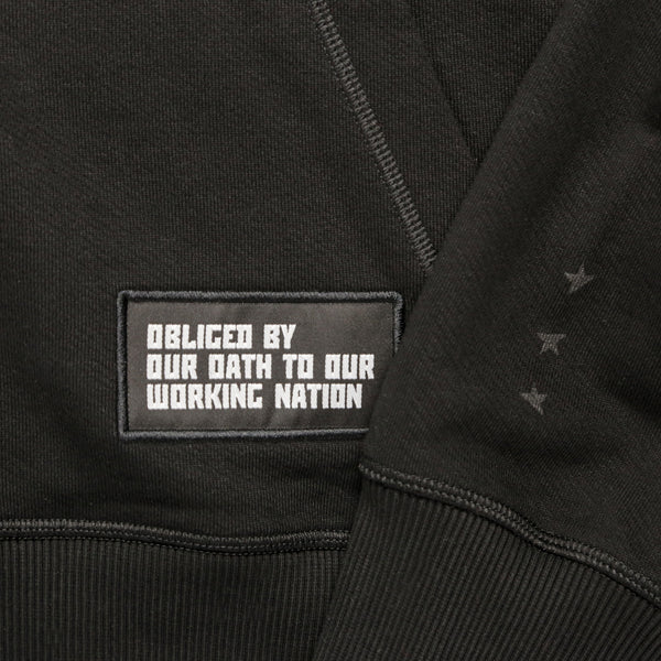 7th hoodie+zip black/white with TITOS star logo