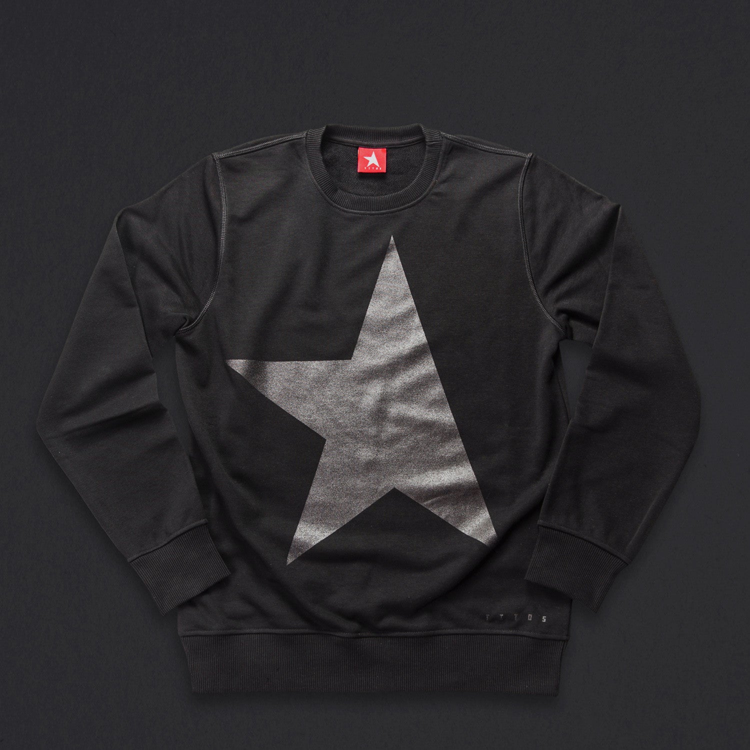 14th women's TITOS crewneck black/black large star logo front