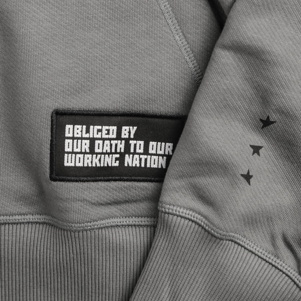 7th hoodie+zip pewter/black with TITOS star logo