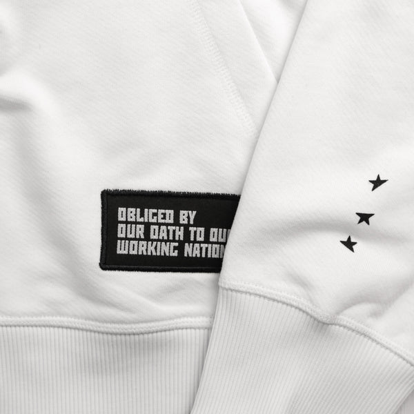 7th hoodie+zip white/black with TITOS star logo
