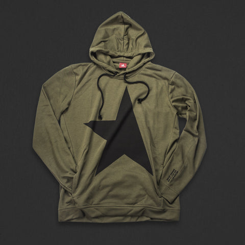 9th TITOS hoodie olive/black with large star logo
