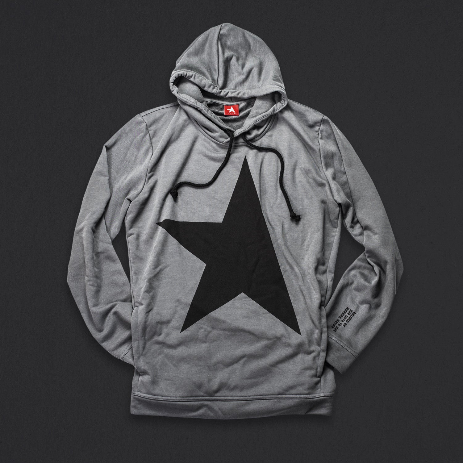 9th TITOS hoodie pewter/black with large star logo