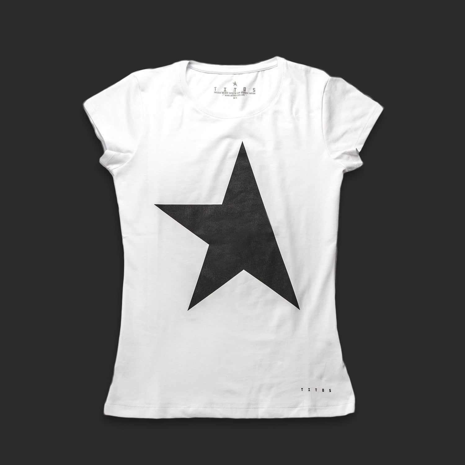 First women's T-shirt white/black TITOS star logo