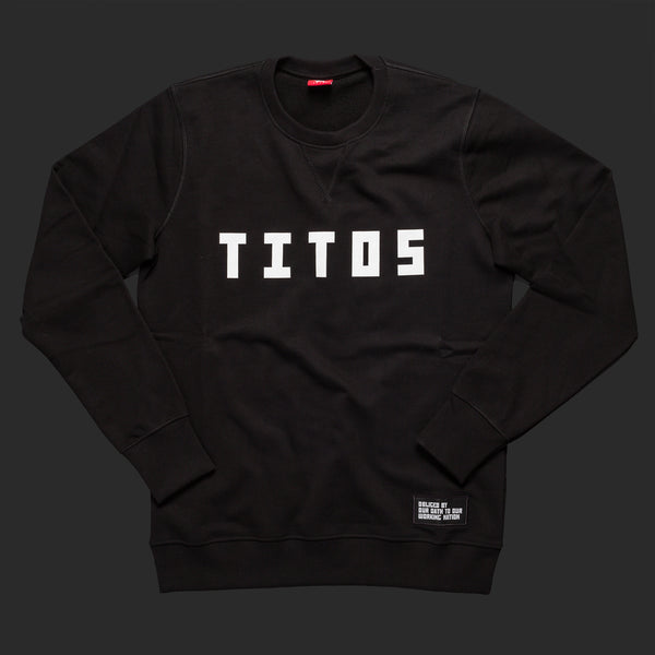 12th TITOS crewneck black/white letter chest logo