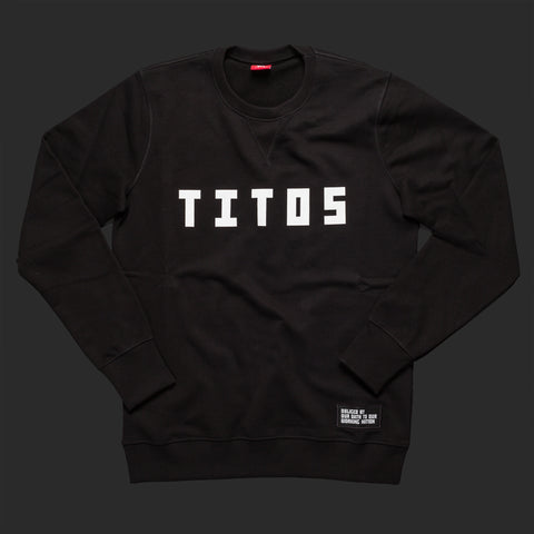 12th TITOS crewneck black/white letter chest logo