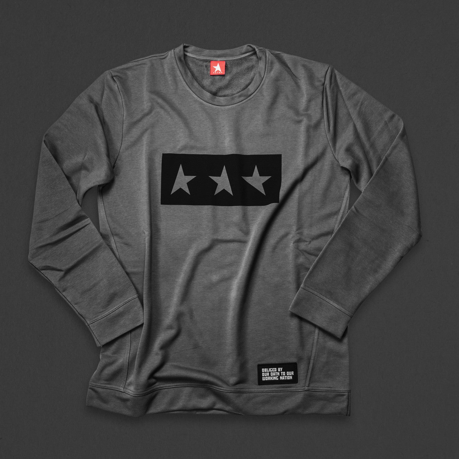 13th long sleeve TITOS T-shirt pewter/black 3 star logo