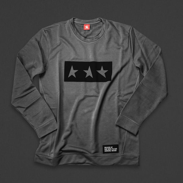 13th long sleeve TITOS T-shirt pewter/black 3 star logo