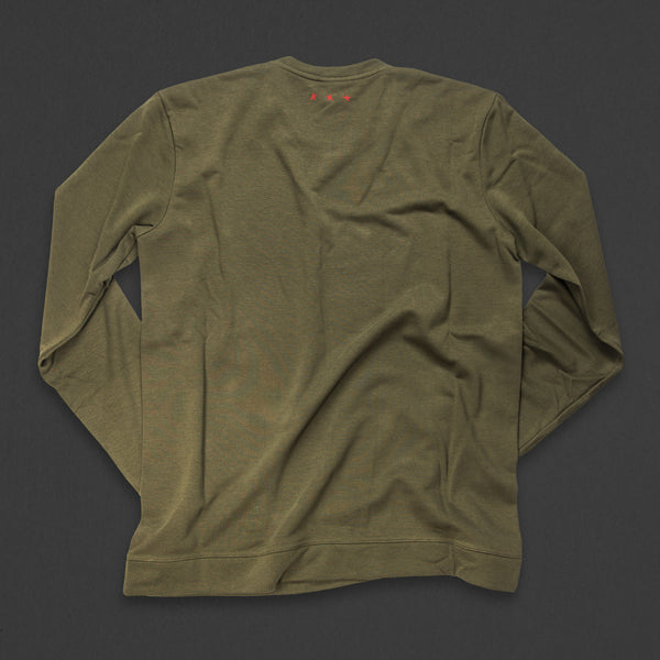13th long sleeve TITOS T-shirt olive/red 3 star logo