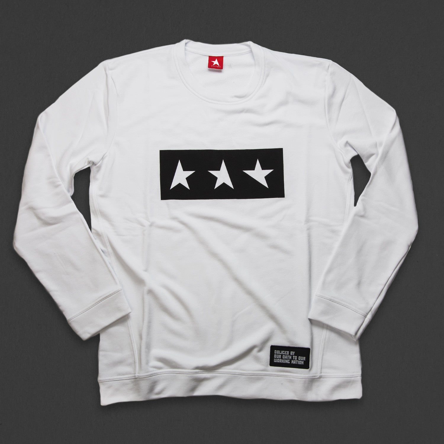 13th long sleeve TITOS T-shirt white/black 3 star logo – Titos