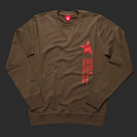10th TITOS crewneck olive red