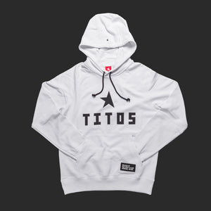 8th TITOS hoodie white/black with star + letters logo