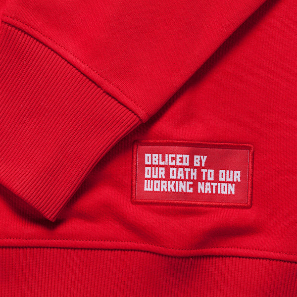 12th TITOS crewneck red/white letter chest logo