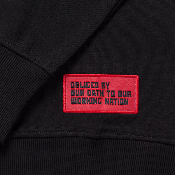 12th TITOS crewneck black/red letter chest logo