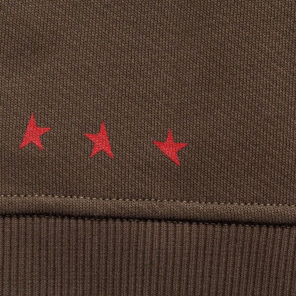10th TITOS crewneck olive red details