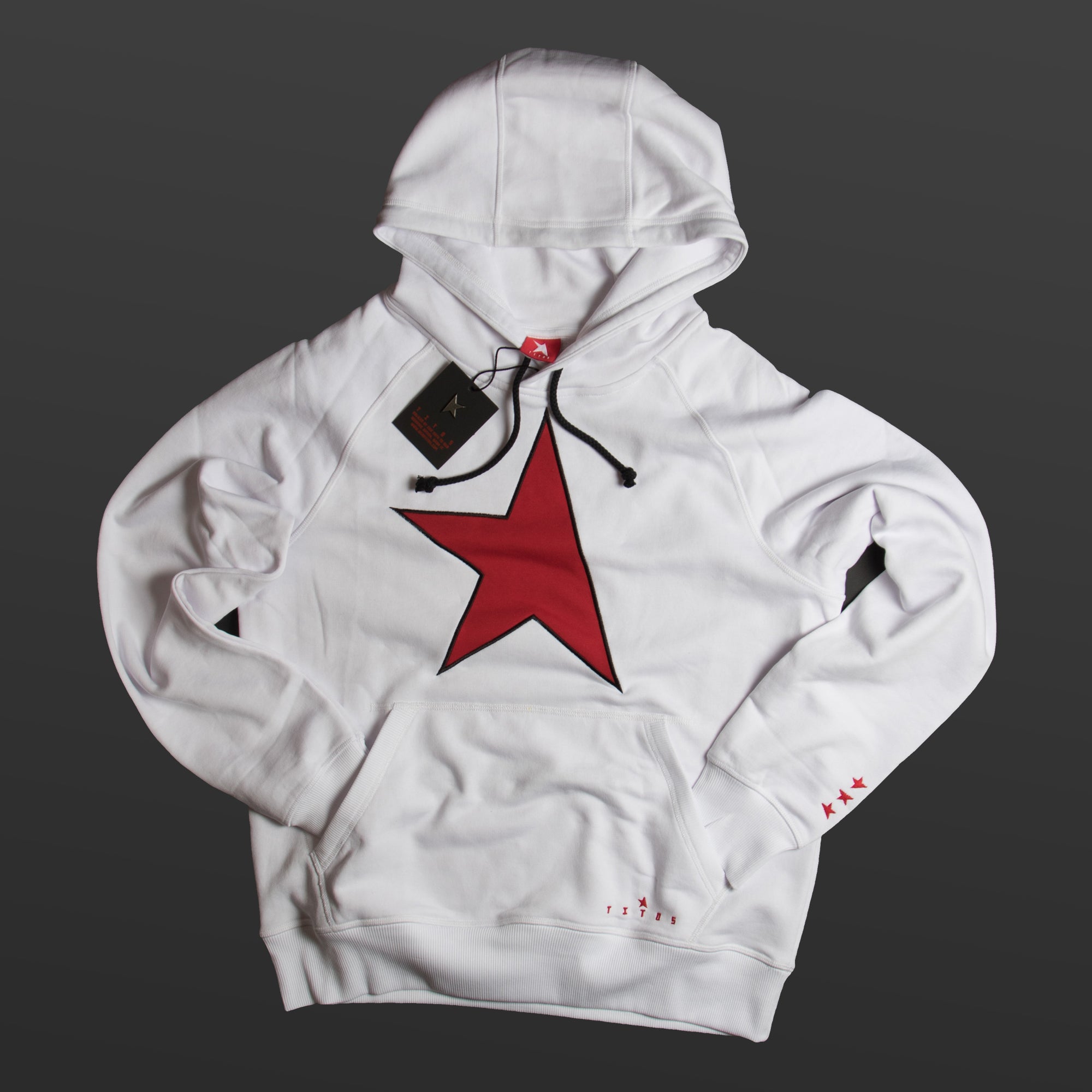 Fifth hoodie white/red TITOS star logo