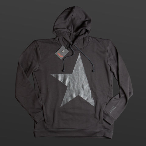 9th TITOS womens hoodie black/shiny black with large star