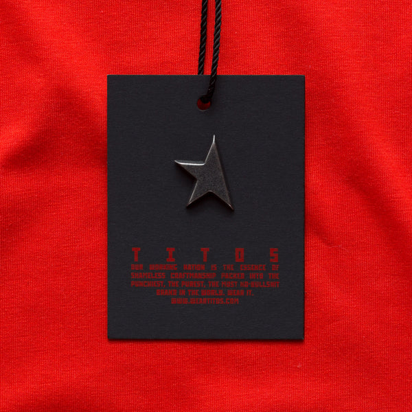 Third T-shirt red/black TITOS block logo