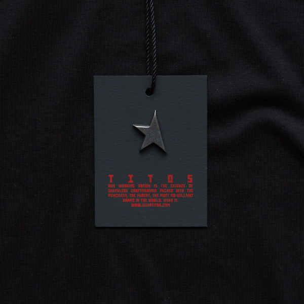 Fourth T-shirt black/black TITOS 3 star block logo