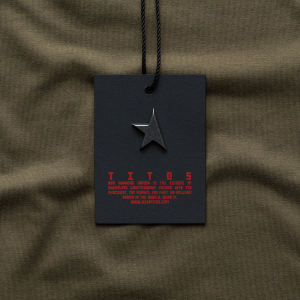 First women's T-shirt olive/red TITOS star logo