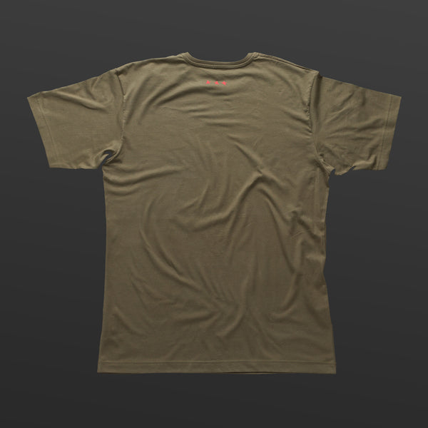 Third T-shirt olive/red TITOS block logo