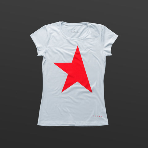 First women's T-shirt white/red TITOS star logo