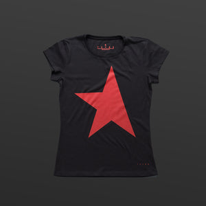 First women's T-shirt black/red TITOS star logo