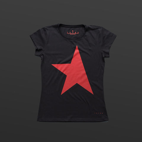 First women's T-shirt black/red TITOS star logo
