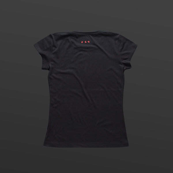 Third women's T-shirt black/red TITOS block logo
