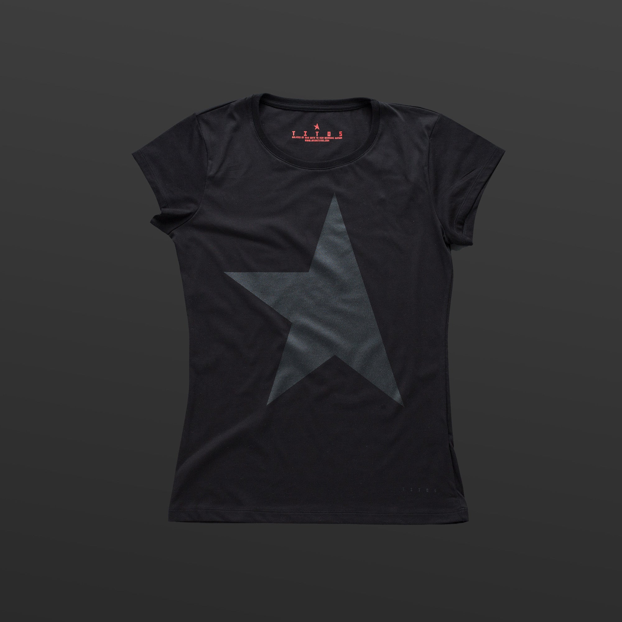 First women's T-shirt black/black TITOS star logo