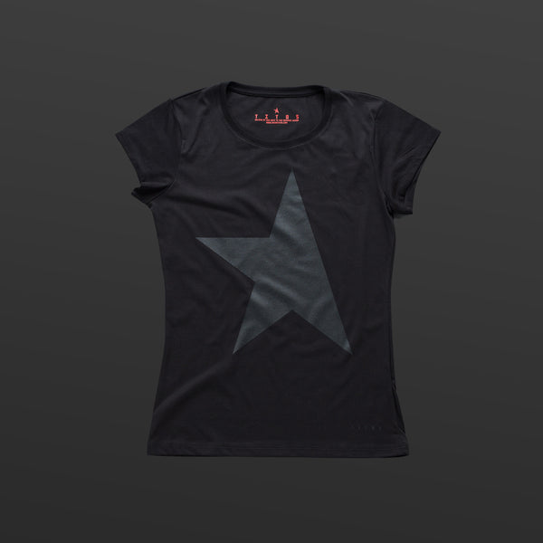 First women's T-shirt black/black TITOS star logo