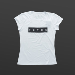 Third women's T-shirt white/black TITOS block logo