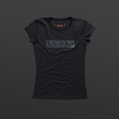 Third women's T-shirt black/black TITOS block logo