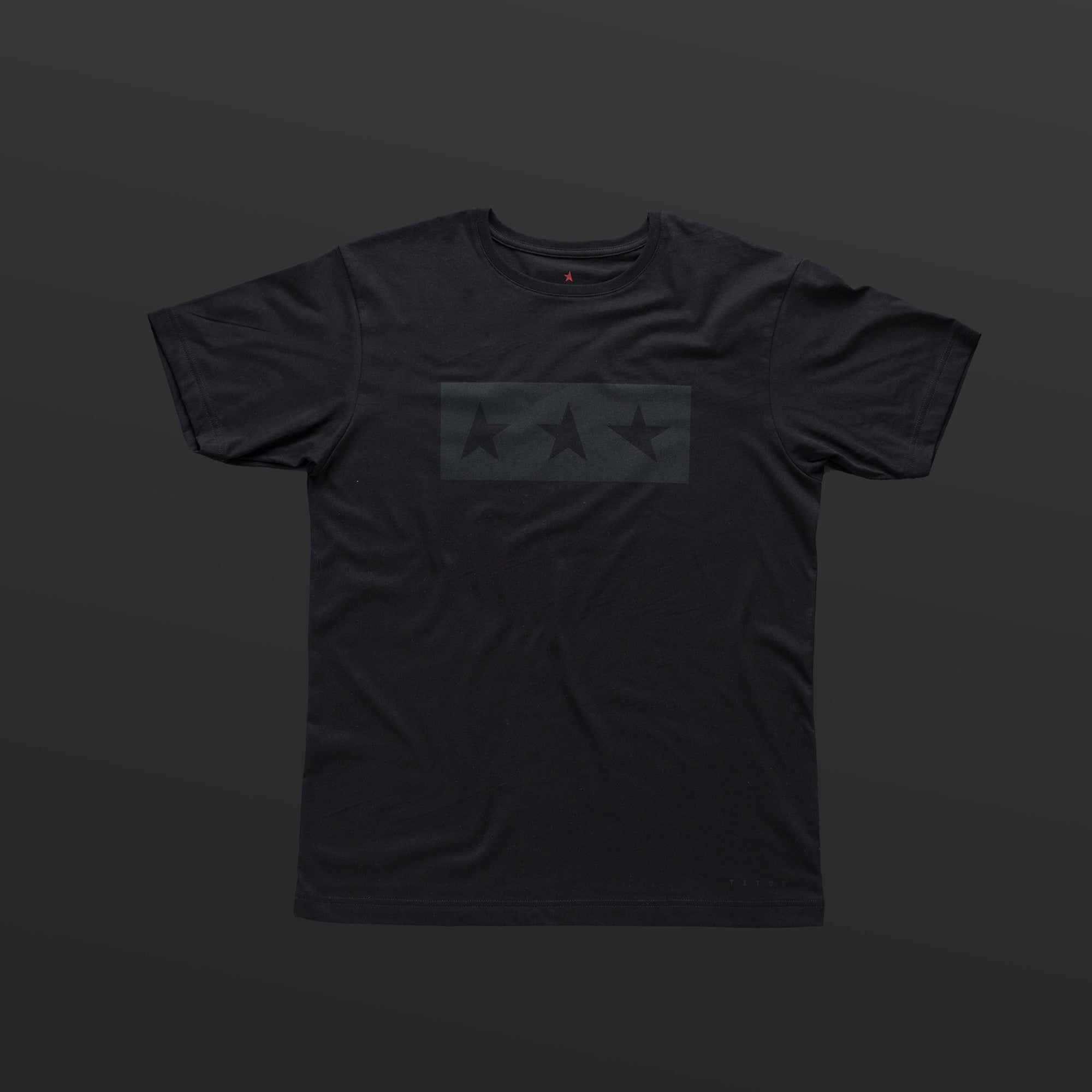 Fourth T-shirt black/black TITOS 3 star block logo