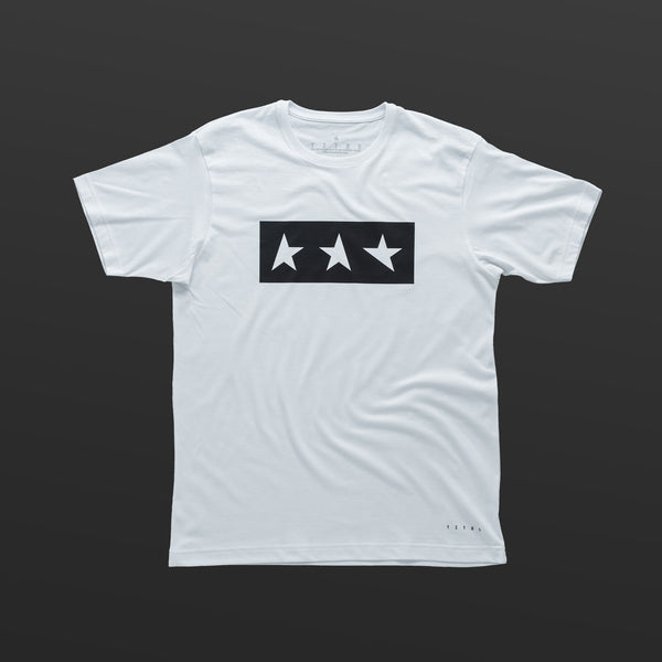 Fourth T-shirt white/black TITOS 3 star block logo