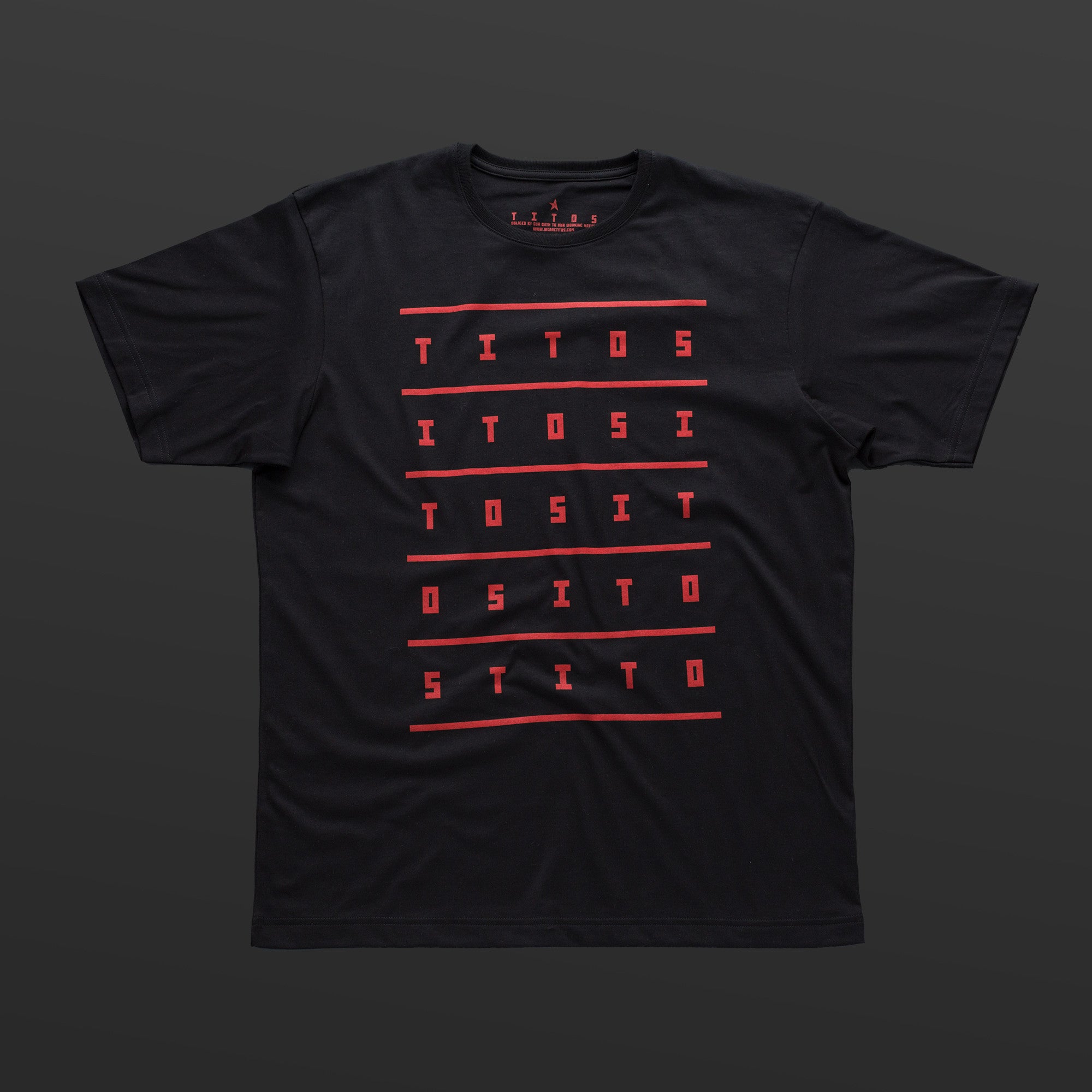 Second T-shirt black/red TITOS 5X5 letters