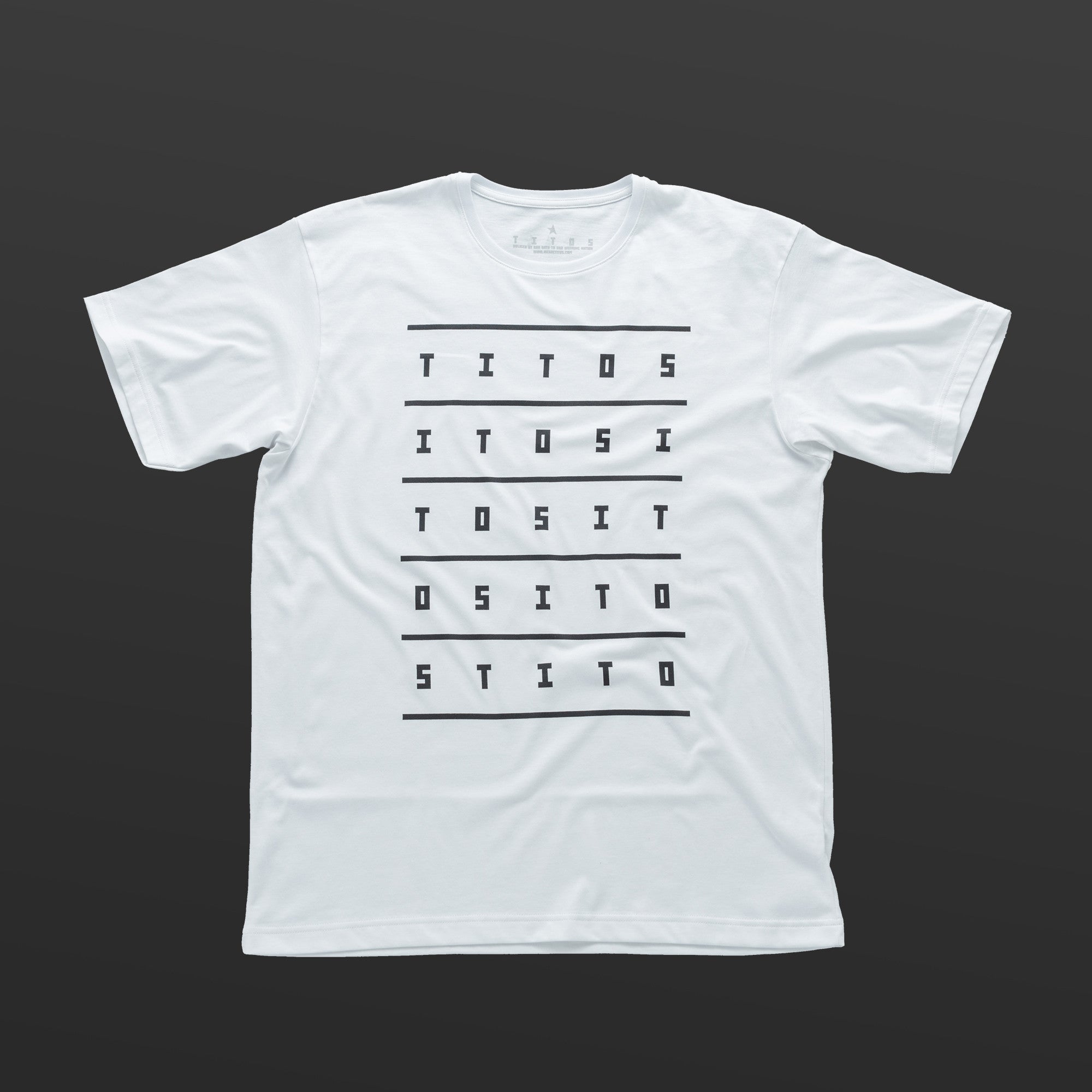 Second T-shirt white/black TITOS 5X5 letters