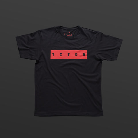 Third T-shirt black/red TITOS block logo
