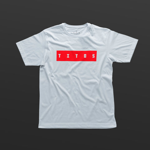 Third T-shirt white/red TITOS block logo