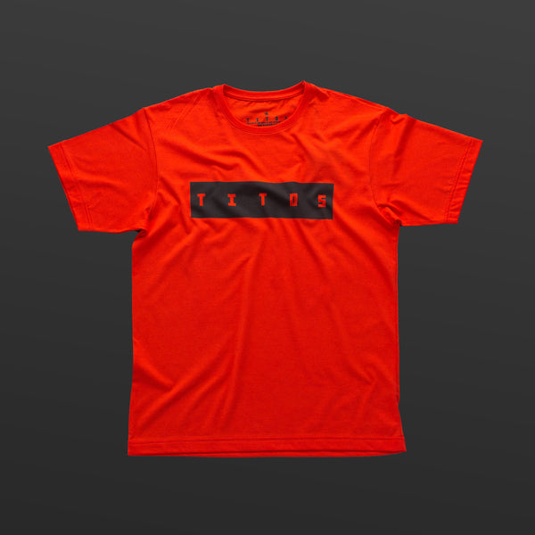 Third T-shirt red/black TITOS block logo