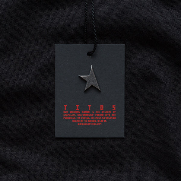 Fifth hoodie dark olive/red TITOS star logo