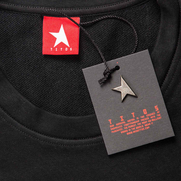13th long sleeve TITOS T-shirt black/white 3 star logo
