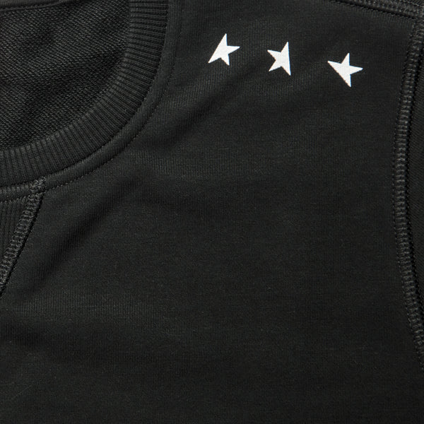 15th wmn's TITOS crewneck black/white small 3 star logo