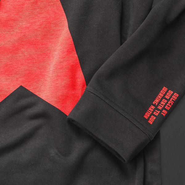 9th TITOS hoodie black/red with large star logo