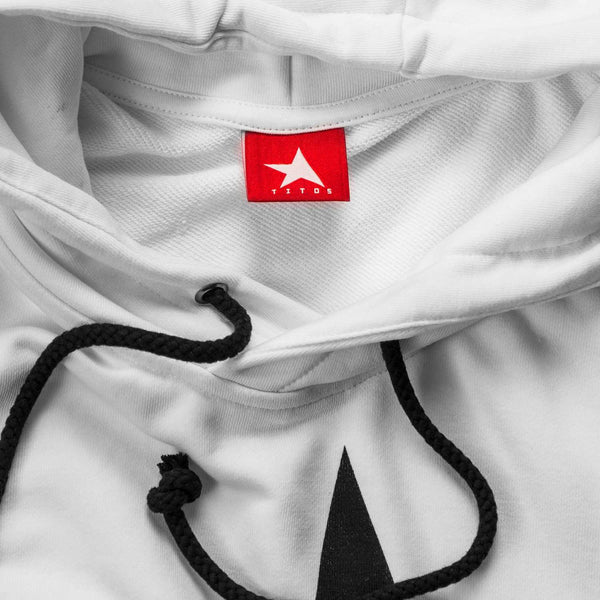 9th TITOS womens hoodie white/shiny black with star