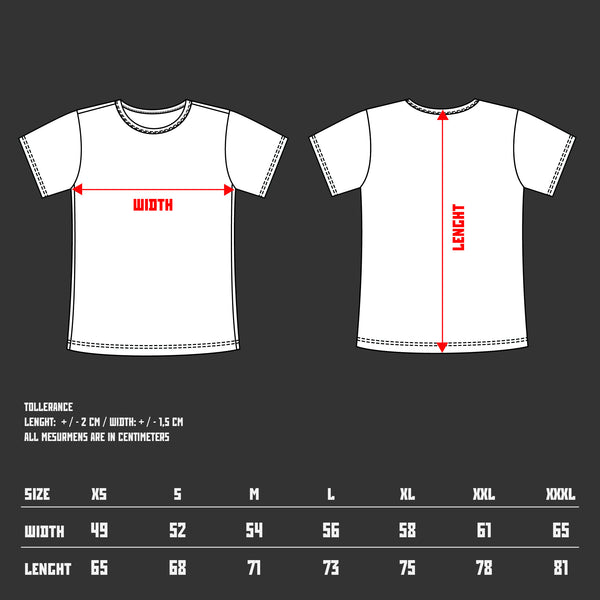 Third T-shirt white/red TITOS block logo