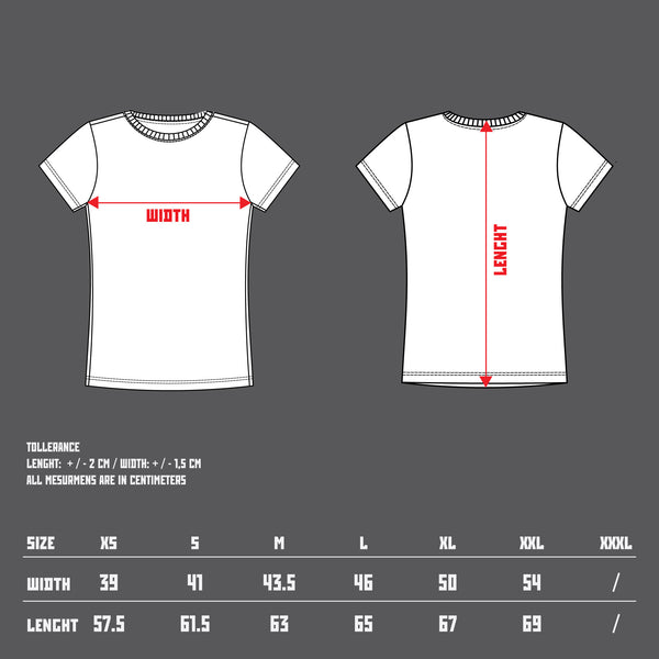 8th women's TITOS t-shirt black/white small star logo
